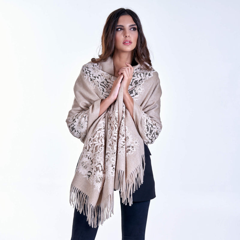 CASHMERE & LACE STOLE