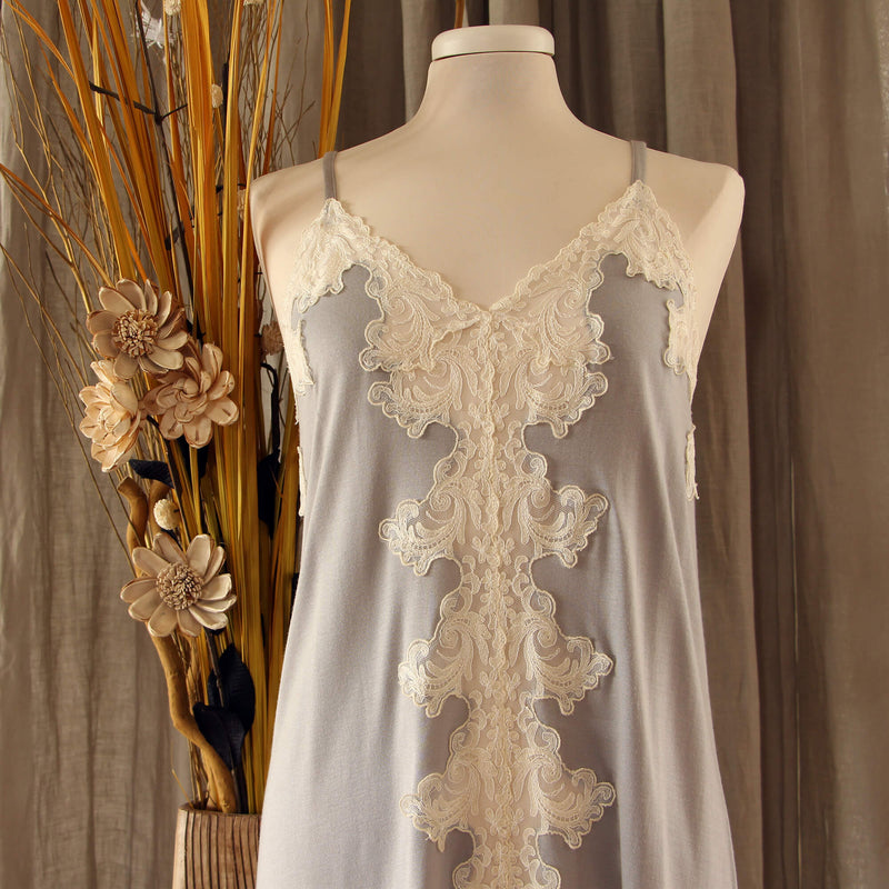 Modal white long nightdress